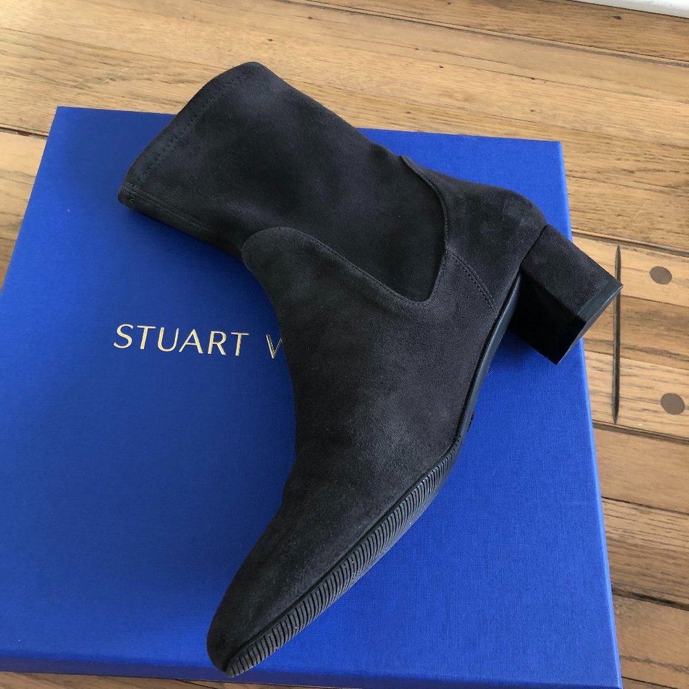 Stuart Weitzman Slate /black suede booties